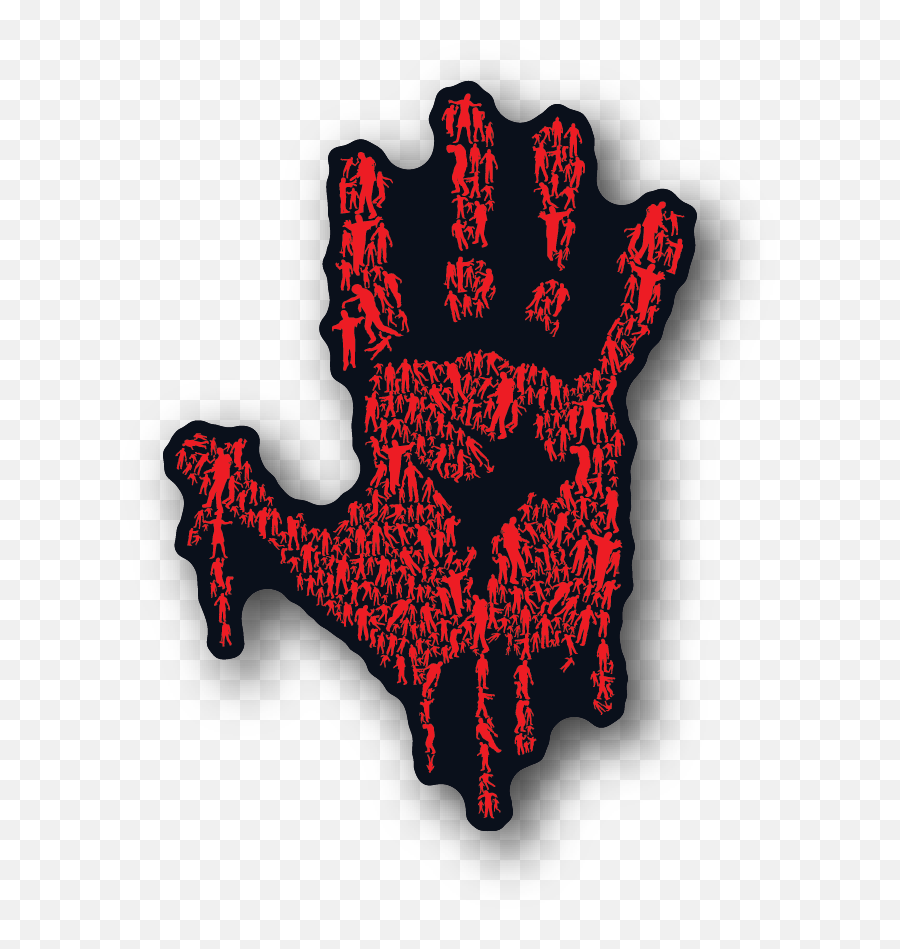 Dripping Bloody Hand Zombie Collage Sticker - Language Emoji,Hand Emoji Vine