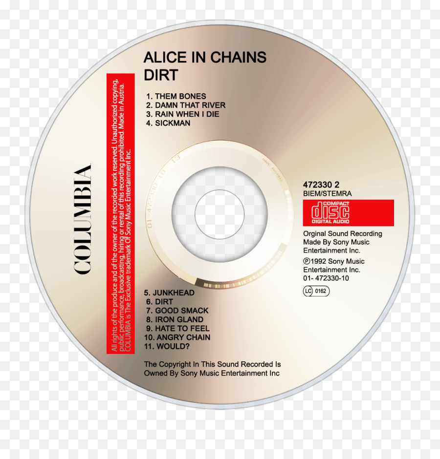 Filedirt By Alice In Chains Album - Cd 1992png Emoji,Alice Emotion Cd