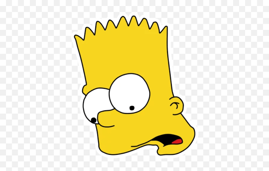 Bart Simpson Open Mouth Surprised Sticker - Sticker Mania Emoji,Surprised Emoticon Cartoon