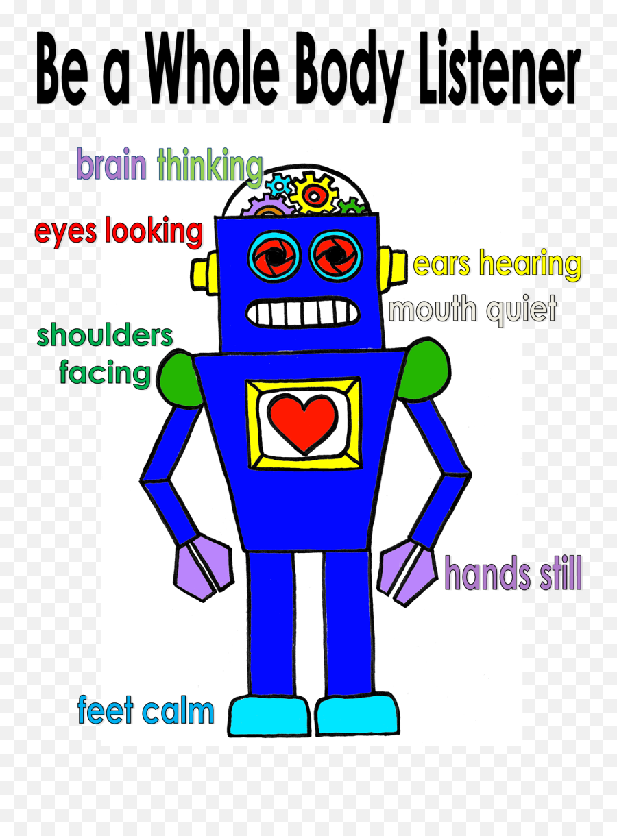 Teaching Kids With Autism - Whole Body Listening Robot Emoji,Emotion Flashcards For Autism