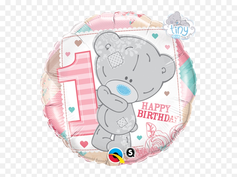 Tiny Tatty Teddy 1st Birthday Girl - Globo Baby Shower Redondo Emoji,Animal Jam Surprised Emoji
