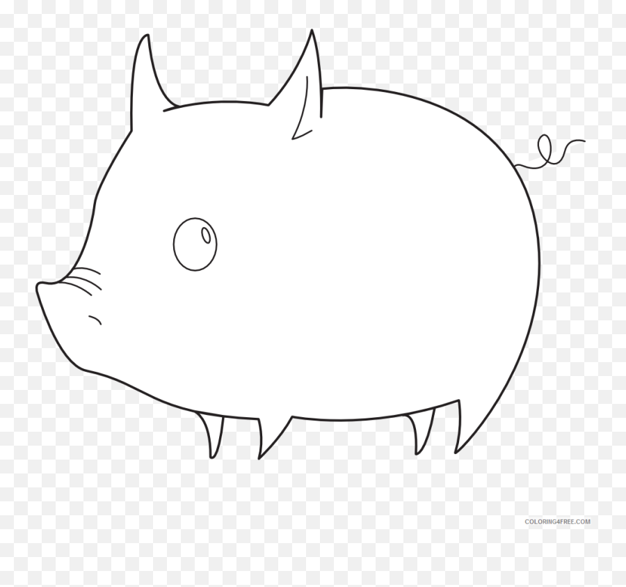 Pig Outline Coloring Pages Pig Black - Big Emoji,Heart Emoji Coloring Pages Black And White