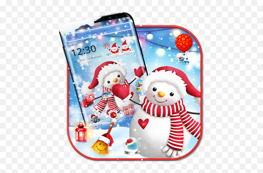 Happy Snowman Theme 116 Apk Download - Comhappysnowman Smartphone Emoji,Snowman Emoji Android