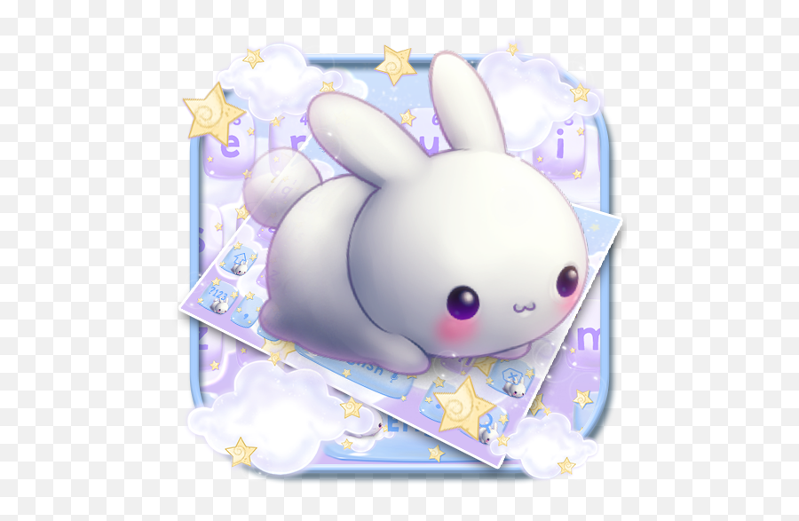 Kawai Rabbit Keyboard Theme - Kawai Rabbit Emoji,Rabbit Emoji