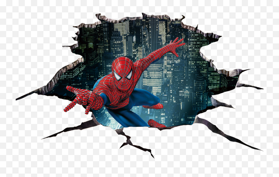 3d Floor Spiderman Mural Hole Sticker By Anamilena - Spiderman 3d Emoji,Emoji Mural