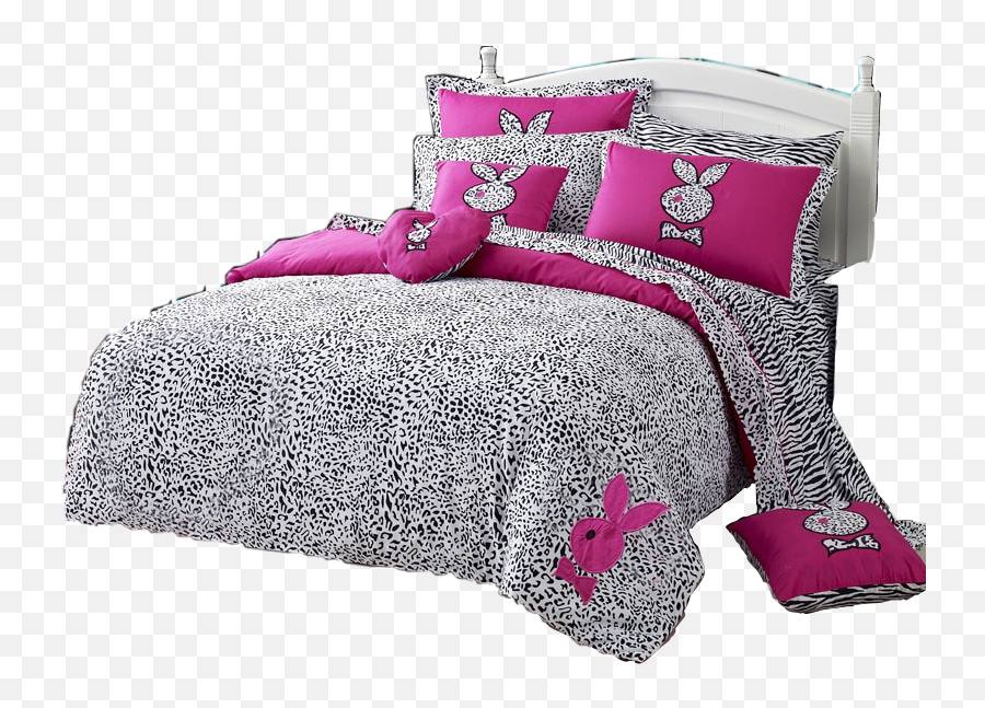 Playboy Bed Bedding Furniture Sticker - Pink Bed Transparent Emoji,Emoji Bedding