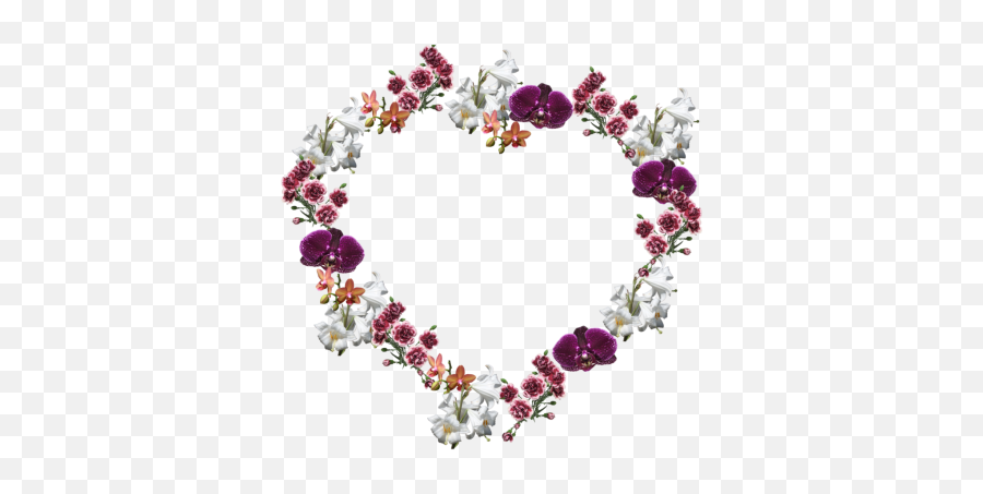 Flower Frame Heart Png - 26623 Transparentpng Flower Frame Png File Emoji,Flower Crown Emoji Transparent