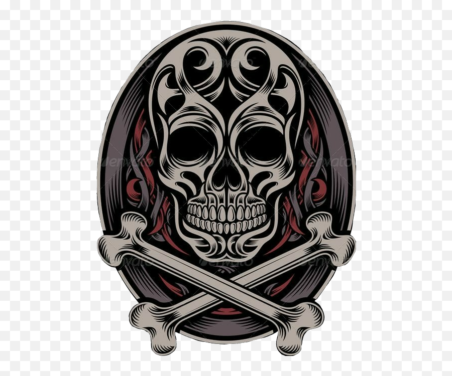 Skull Crossbones Skullface Sticker By Alicia Coleman - Fire Skull Piston Emoji,Skull And Crossbones Emoji