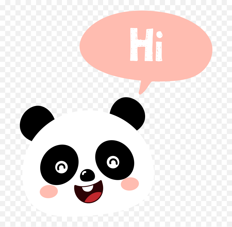 Cartoon Panda Saying Hi Kids Bedroom Wall Sticker - Hi Picture For Kids Emoji,Emojis As Sayings