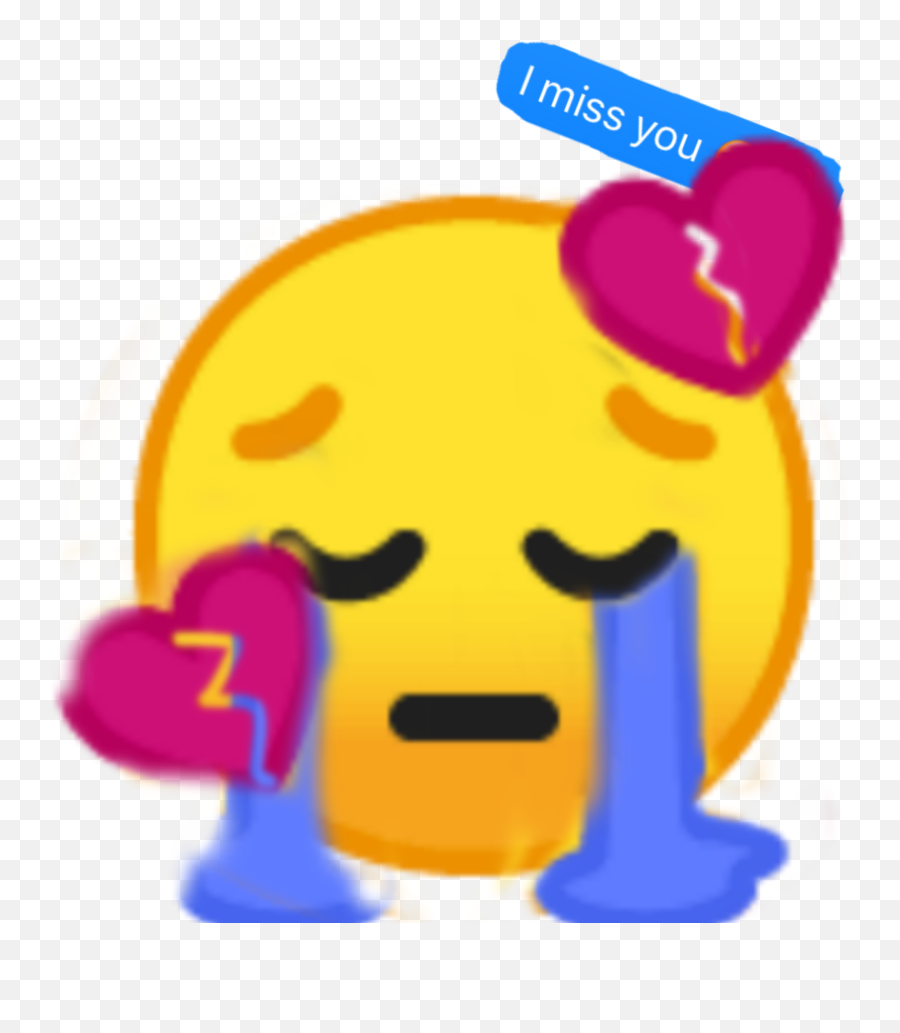 Sad Missyou Sadlife Sticker By Lillylackov - Happy Emoji,I Miss You Emoticon Sticker