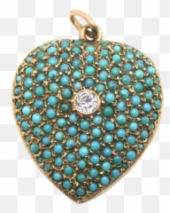 Victorian Pave Turquoise Heart Locket - Solid Emoji,Emotions Jewelry