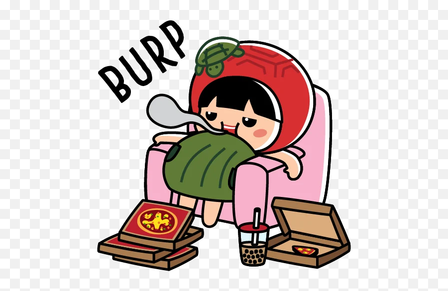 Stickers For Kiki - Ku Kueh Girl Stickers Burp Emoji,Kiki Emoji