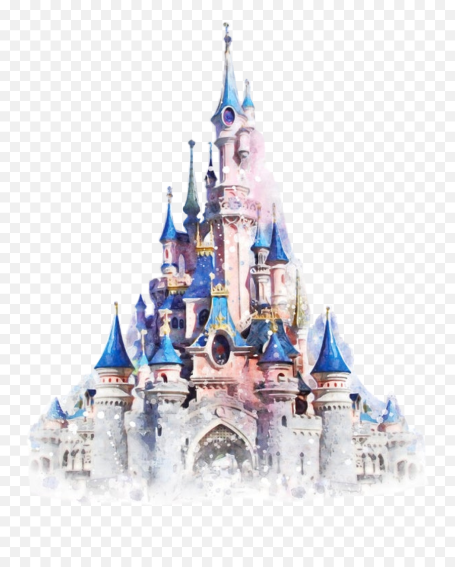 Watercolor Castle Kingdom Sticker By Stephanie - Disneyland Sleeping Castle Emoji,Find The Emoji Disney World