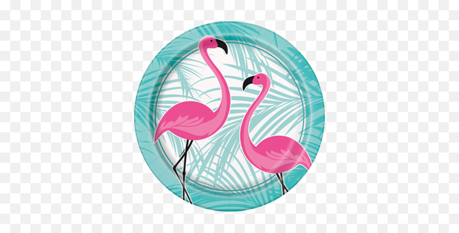 Flamingo Fun Party Plates - Flamingo Pool Party Png Emoji,Flamingo Emoji