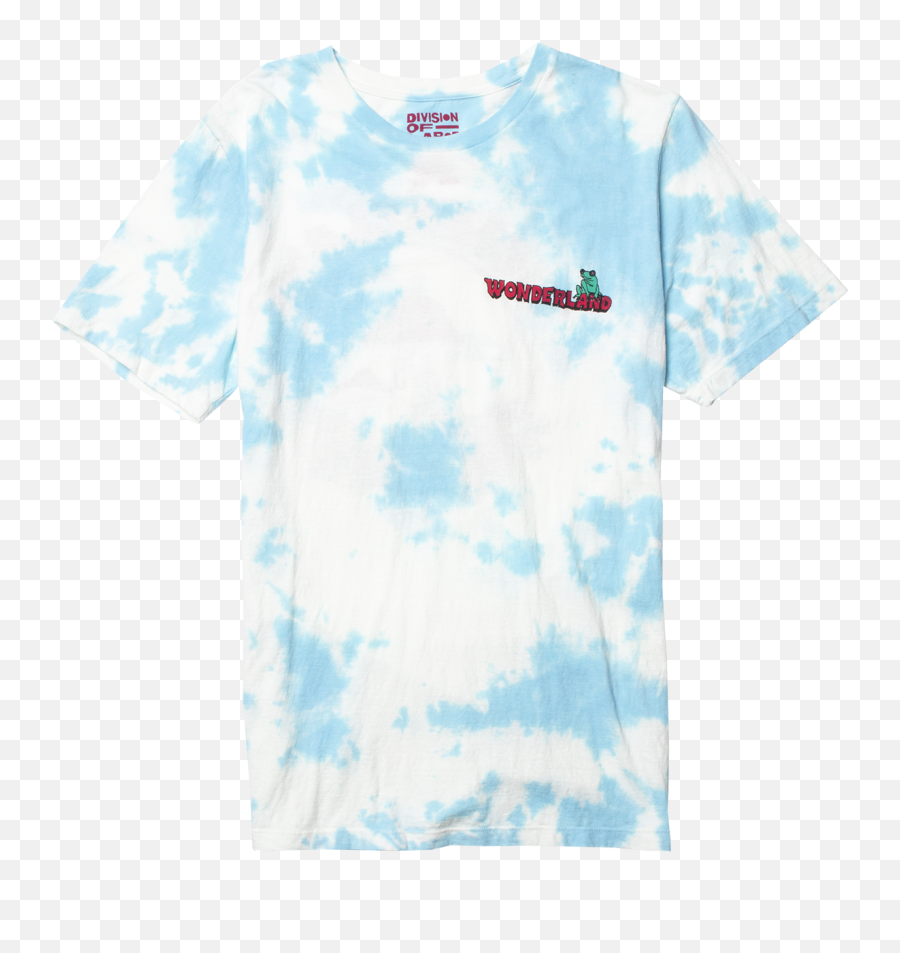 Wonderland Cloud Tie Dye Technique Graphic Tee Blue - White T Shirt Sample Emoji,Emoji With Tydie Or Nah Emojis