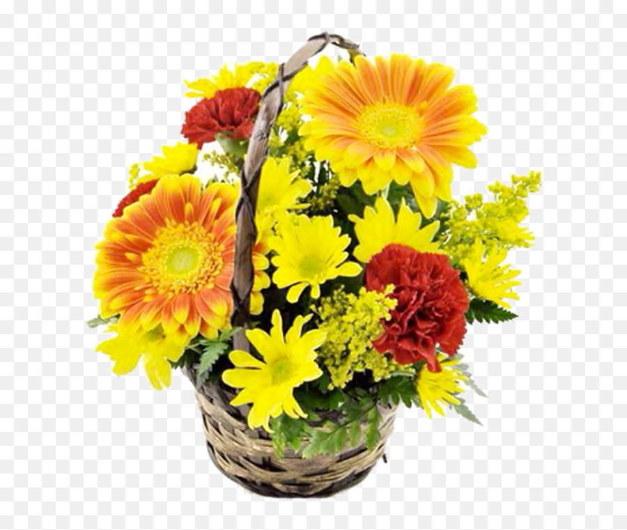 6 Inch Flower Basket - Artificial Flower Emoji,Emoticon With Flowers