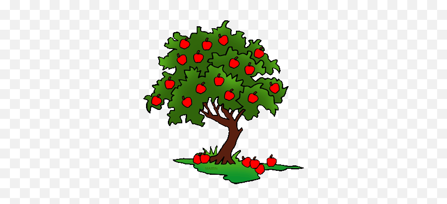 Free Trees Clip Art By Phillip Martin - Red Apple Tree Clipart Emoji,Plants Emotions Art