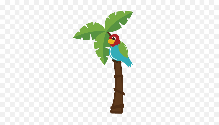 Parrot In Palm Tree Svg File For - Parrot On Tree Clipart Emoji,Parrot Emoji