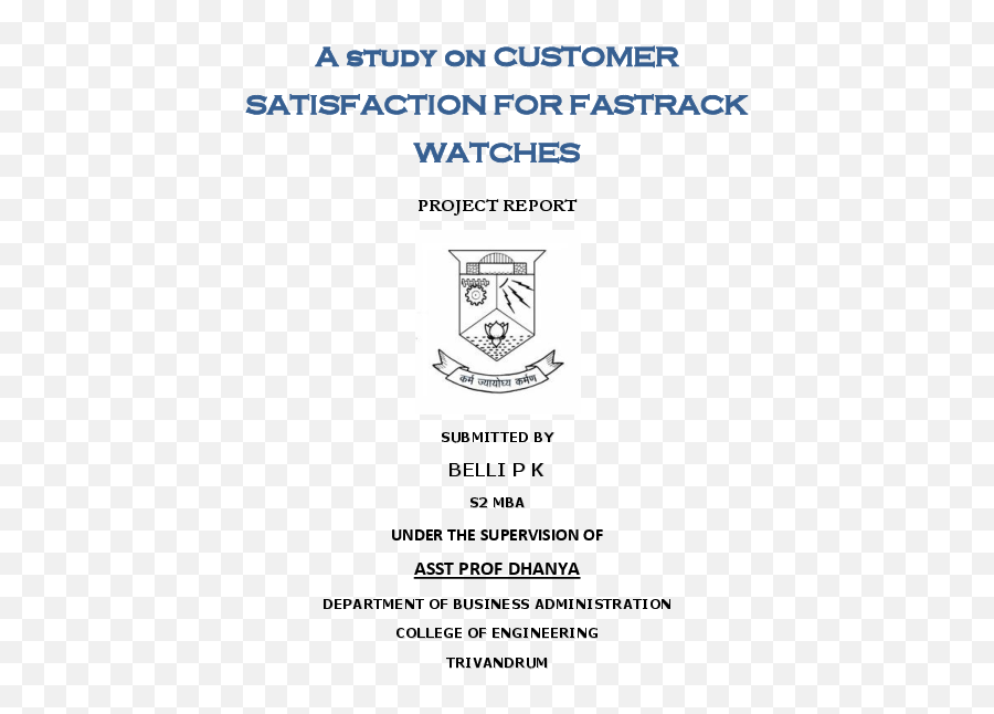 Pdf A Study On Customer Satisfaction For Fastrack Watches Emoji,Feelings/emotions Partial List Nvs