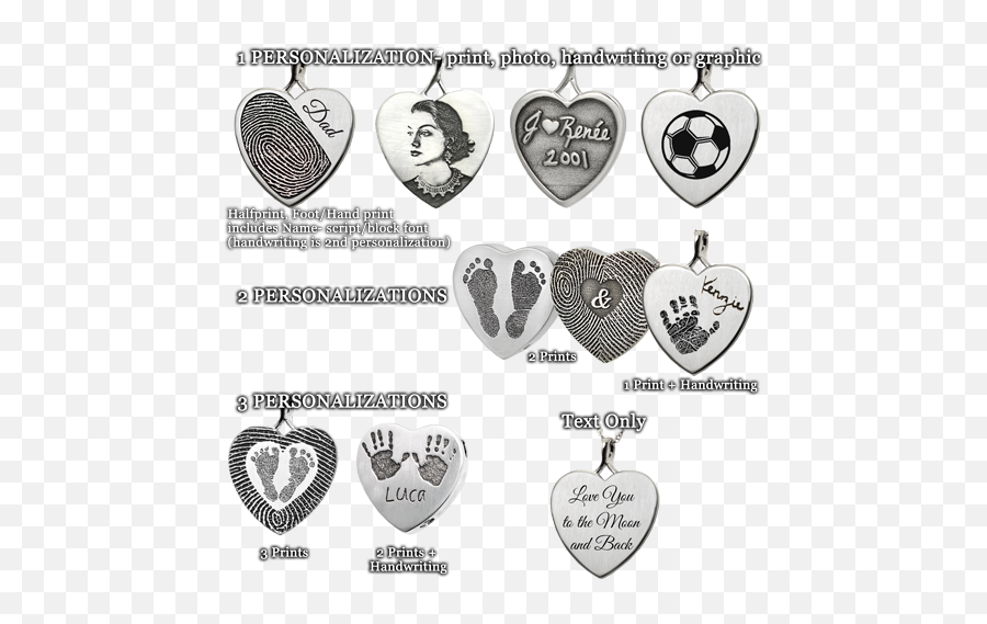 Personalized Heart Jewelry Fingerprint Jewelry Bailey Emoji,I Love You Hand Sign Emoticon