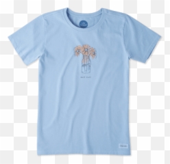 Sale Womenu0027s Half Full Daisy Jar Crusher Tee Life Is Good - Short Sleeve Emoji,Glass Half Full Emoji