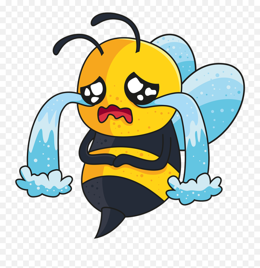 Bee Sad Honeybee - Sad Bee Emoji,Bee Emoji Png