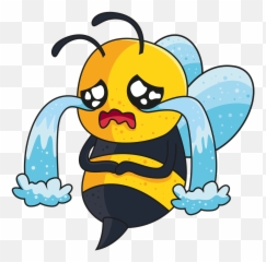 Bee Sad Honeybee - Sad Bee Emoji,Bee Emoji Png