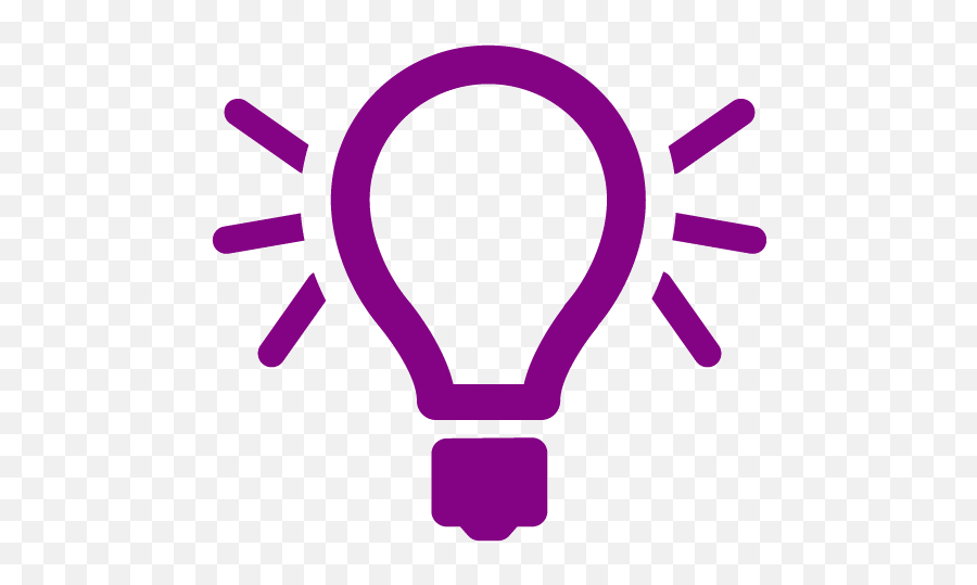 Purple Light Bulb 6 Icon - Lightbulb Purple Emoji,Lightbulb Emoticon Facebook