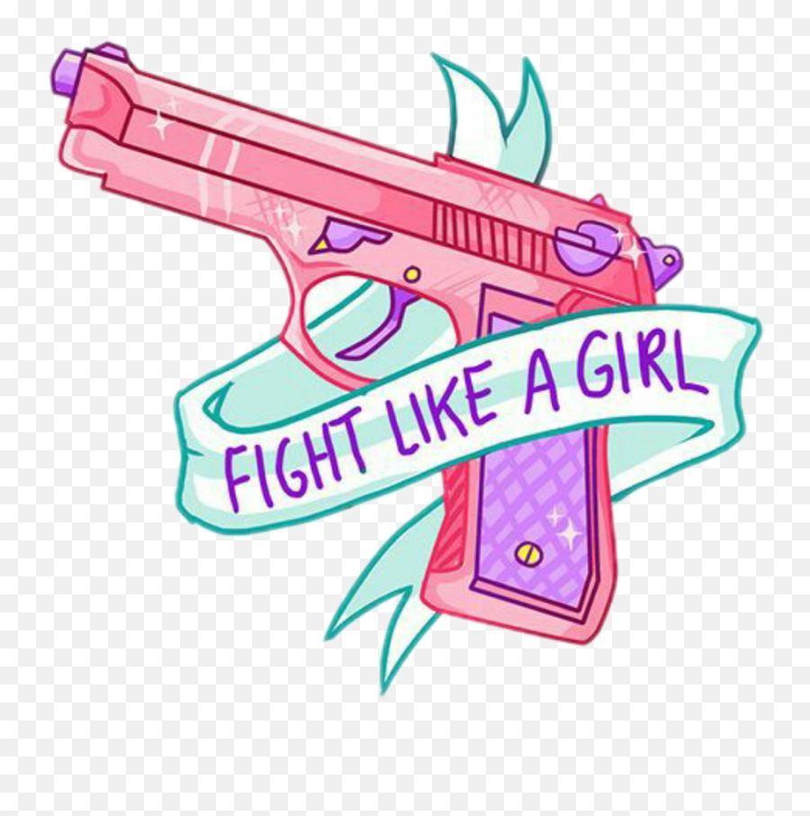 Gun Pink Fightlikeagirl Pastel Star - Transparent Fight Like A Girl Emoji,Gun Star Emoji
