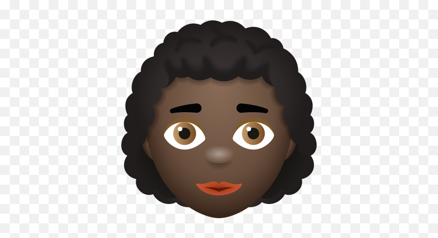 Woman Curly Hair Dark Skin Tone Icon In Emoji Style - Skin Dark Dibujo,Girl Emoji Head