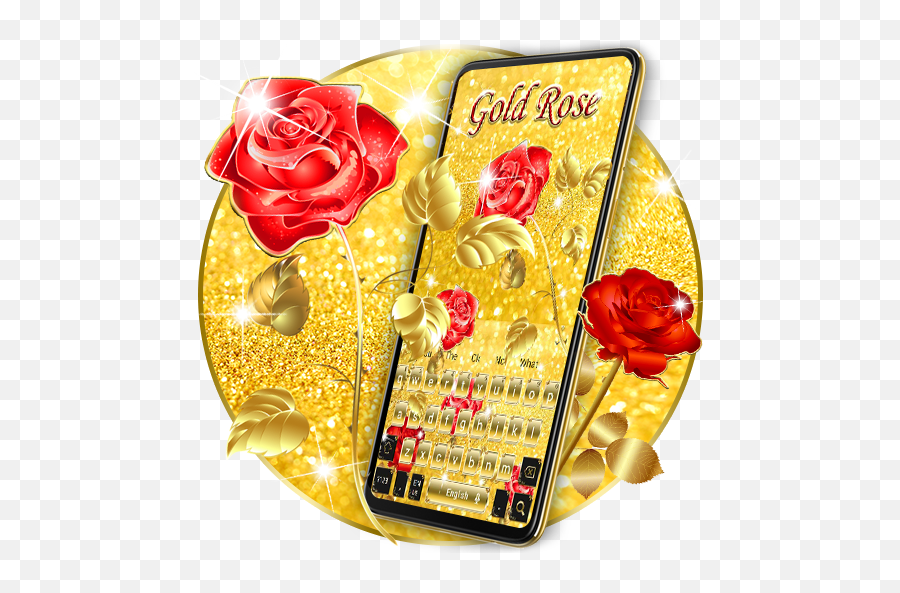 Gold Rose Fancy Keyboard Theme - Decorative Emoji,Teclados Emojis Gratis
