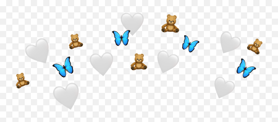 Bear Butterfly Crown Emoji White Sticker By Jose Mora - Language,Where Is The Crown Emoji