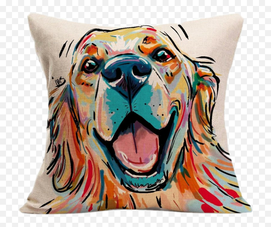 Cute Pillows Sticker Challenge - Golden Retriever Painting Easy Emoji,Dog Emoji Pillows
