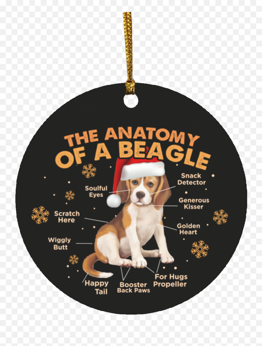 The Anatomy Of A Beagle Circle Ornament Keepsake - Beagle Christmas Ornament Beagle Emoji,Funny Hugs & Kisses Emojis