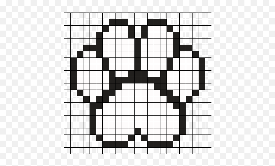 Dog Paw Perler Bead Pattern Bead - Perler Bead Patterns Paw Emoji,Paws Emoji
