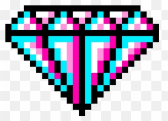 3d Diamond - Pixel Art Red Diamond Full Size Png Download Diamond Pixel Art Emoji,Diamond Emoji Png