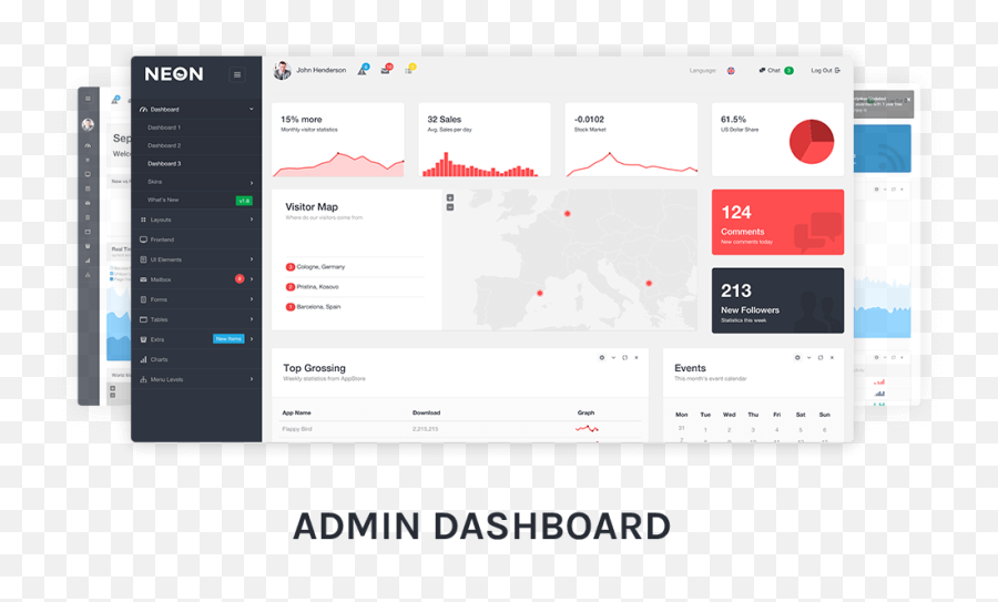 Neon - Bootstrap Admin Theme Gm Blogs India Neon Bootstrap Admin Theme Emoji,Emotion Ui 2.3 Themes