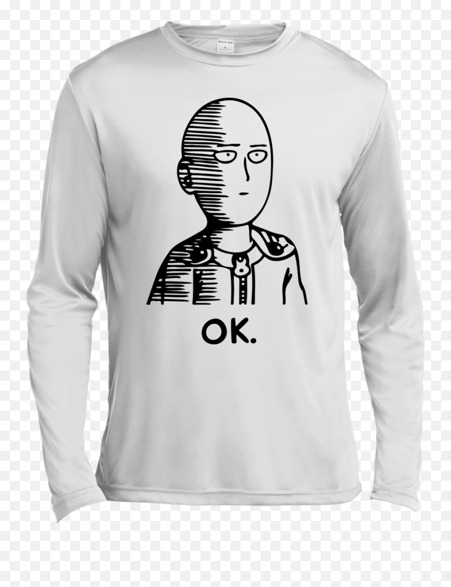 One Punch Man Saitama Ok Long Sleeve T Shirt - The Wholesale Tshirts Co One Punch Man Sweatshirt Emoji,Emoji Sweater For Men