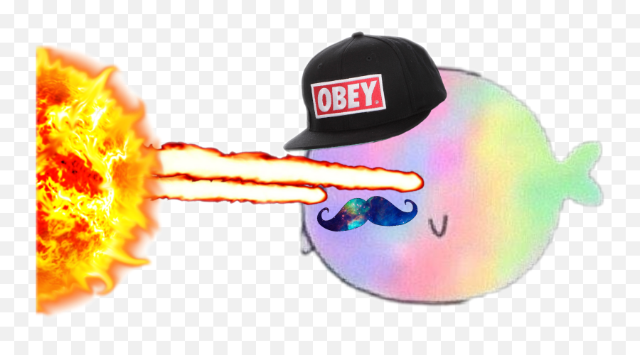 Fire Narwal Narwhal Obey Mustache - Cricket Cap Emoji,Narwal Emoji