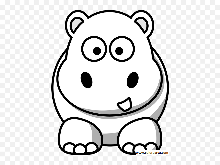 Un Hipopotamo Grande Tierno Y Hermoso Dibujos Hipopótamo - Black And White Clipart Jungle Animals Emoji,Dibujos De Emojis Blanco Y Negro