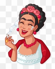 Frida Stickers Set For Telegram - Transparent Frida Kahlo Stickers Emoji,Frida Khalo Emoji