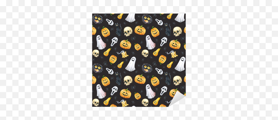 Happy Halloween Seamless Pattern Background Funny Pumpkin - Ghost Emoji,Shadowrun Returns Emoticon Halloweener