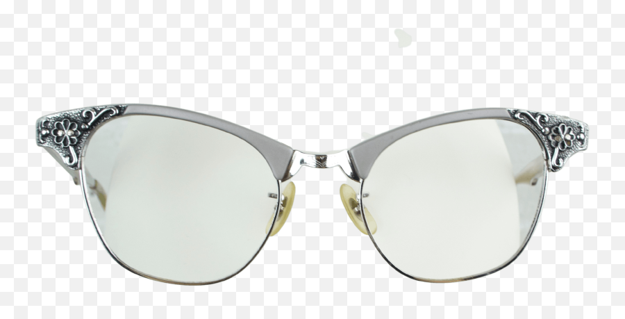 50u0027s60u0027s Cat Eye Silver Tone Metal Eyeglass Frames By Artcraft Emoji,Front Of Black Sun Glasses For Emojis Tini