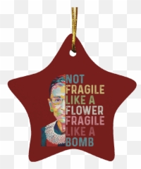 Not Fragile Ruth Bader Ginsburg Ornament Star Ornament - Happy Emoji,Emoji Ornaments Diy