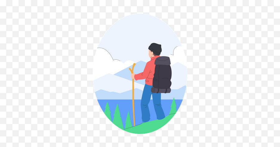 Hiking Icon - Download In Colored Outline Style Emoji,Hiking Emoji