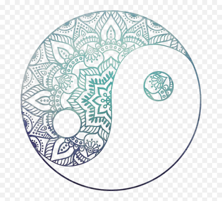 Yinyang Yin Yang Zentangle Sticker - Easy Mandala Yin And Yang Emoji,Yinyang Emoji