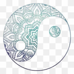 Yinyang Yin Yang Zentangle Sticker - Easy Mandala Yin And Yang Emoji,Yinyang Emoji