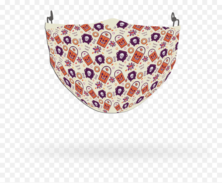 Terrifying Halloween Pattern Face Covering Print 2 - Stylish Emoji,Halloween Emoji Faces