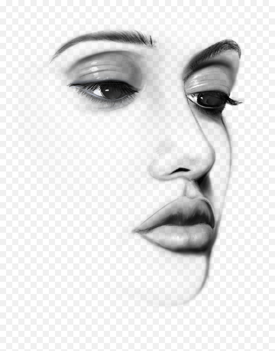 Art Sketch Girl Face Drawing Free Image - Gambar Sketsa Wanita Cantik Emoji,Draw A Face Woth Each Emotion