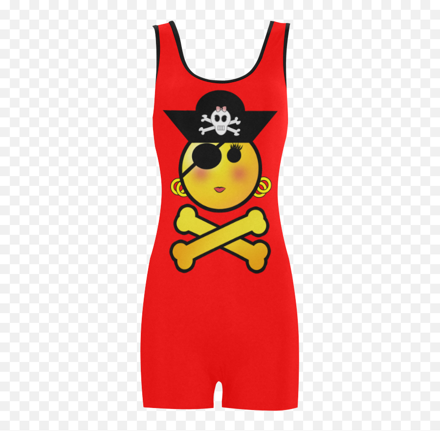 Pirate Emoticon - Smiley Emoji Classic One Piece Swimwear Model S03 Id D536074 Sleeveless,Emoji With Tydie Or Nah Emojis